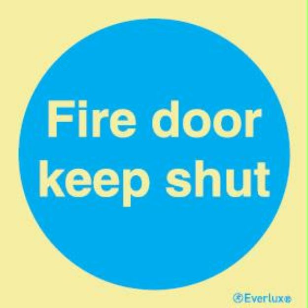 Fire and Watertight door sign Fire door keep shut with text